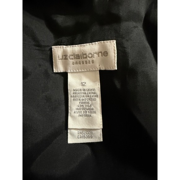Liz Claiborne Black V Neck Sleeveless Sheath Dress Size 12 - Picture 5 of 5